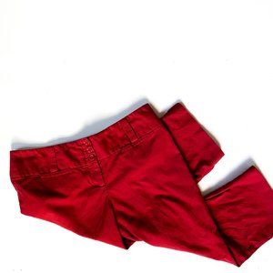LOFT burgundy straight fit capri pants 8 petite